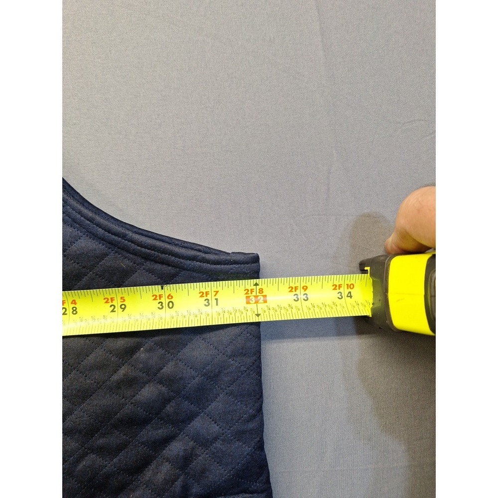 Daniel Cremieux Men's 4XB Blue Quilted Full Zip Vest Suede Shoulder Trim Preppy - Picture 4 of 10